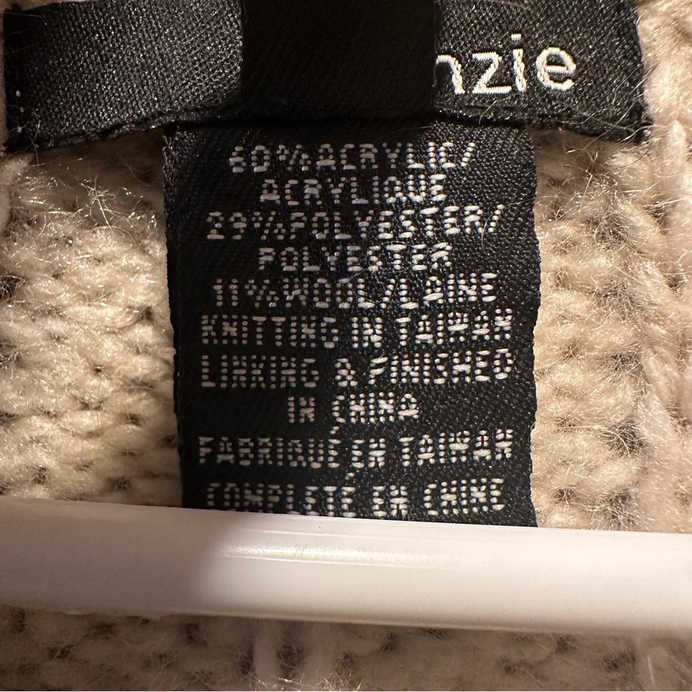 Vintage Y2K Kenzie Beige Wool Blend Pointelle Knit Coquette Sweater Size S - Picture 4 of 4